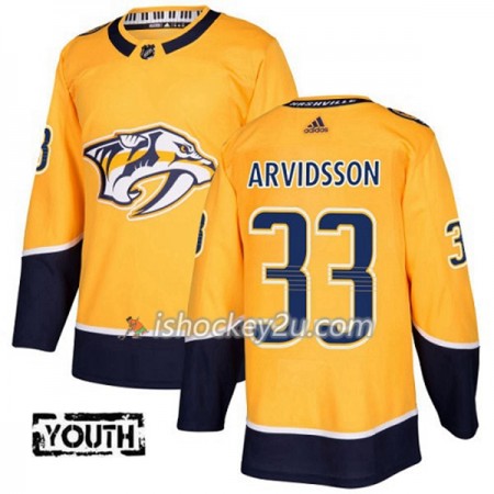 Børn NHL Nashville Predators Trøje Viktor Arvidsson 33 Adidas 2017-2018 Guld Authentic